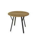 Mesa de comedor redonda de estilo rústico para 2-4 personas, mesa de cocina moderna de madera con patas de metal para comedor, sala de estar u oficina