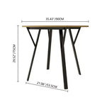 Mesa de comedor redonda de estilo rústico para 2-4 personas, mesa de cocina moderna de madera con patas de metal para comedor, sala de estar u oficina