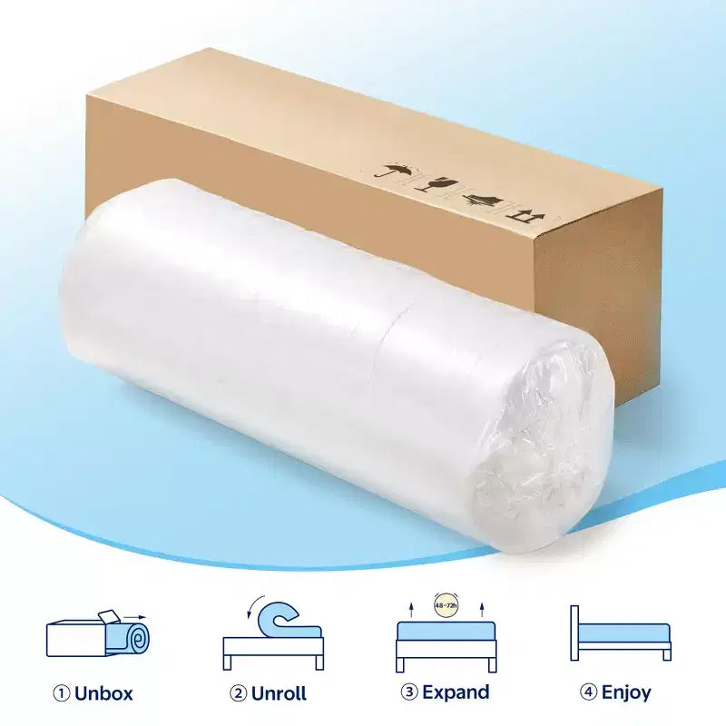 Colchón Greenstell, colchón de espuma viscoelástica con gel refrescante, carbón de bambú de 2 capas y espuma de apoyo para un sueño confortable