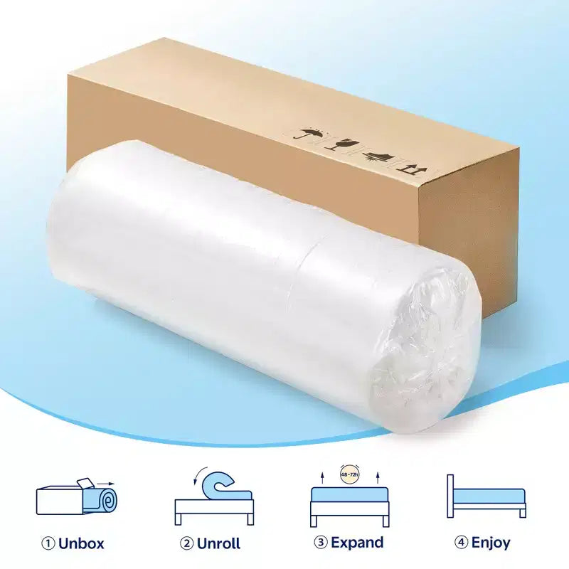 Colchón Greenstell, colchón de espuma viscoelástica con gel refrescante, carbón de bambú de 2 capas y espuma de apoyo para un sueño confortable