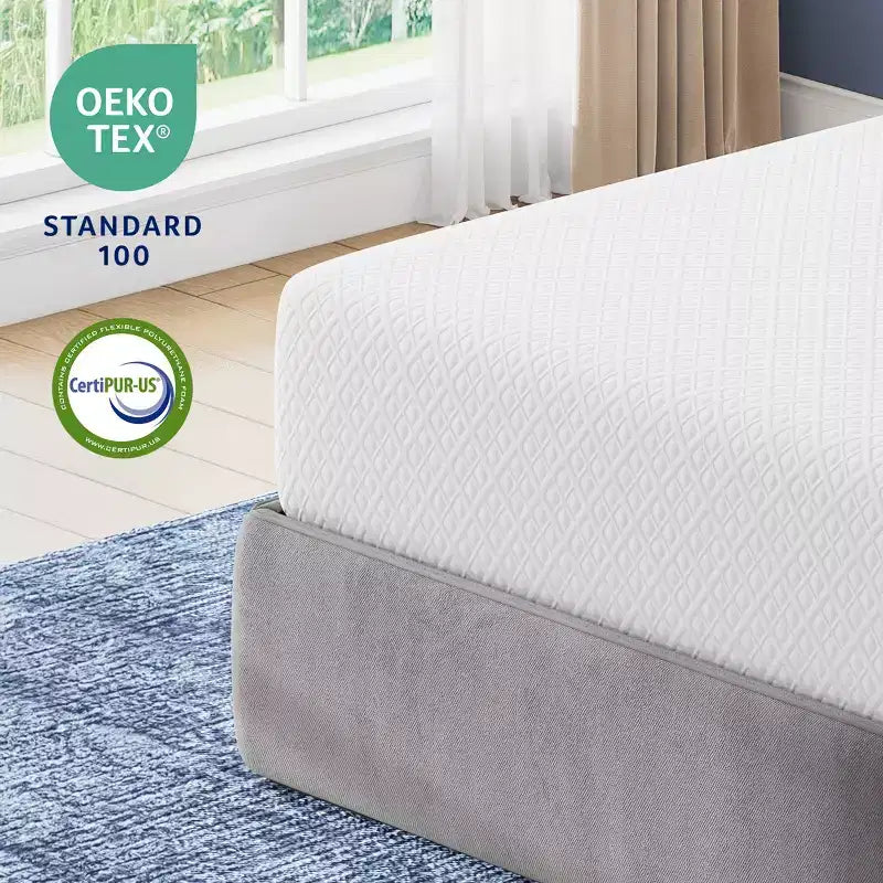 Colchón Greenstell, colchón de espuma viscoelástica con gel refrescante, carbón de bambú de 2 capas y espuma de apoyo para un sueño confortable