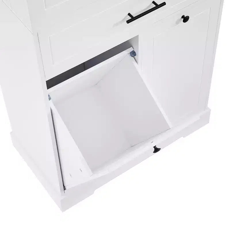 GDFStudio Josh Armario de Baño con Múltiples Compartimentos de Almacenamiento, Cesto de Ropa Inclinable y Estante Ajustable
