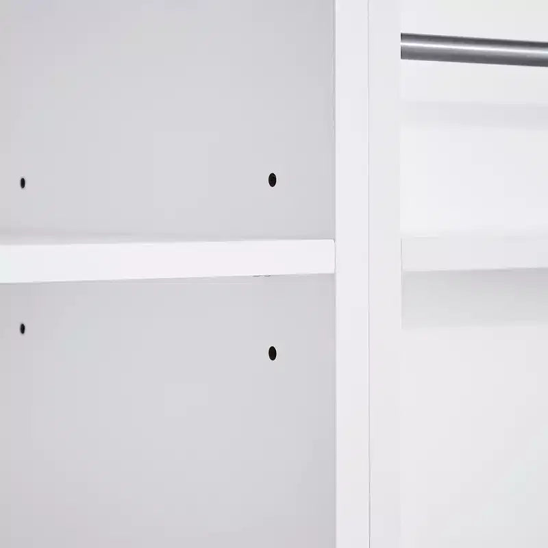 GDFStudio Josh Armario de Baño con Múltiples Compartimentos de Almacenamiento, Cesto de Ropa Inclinable y Estante Ajustable