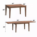Mesa de comedor Royal Hampton, extensible de 47 a 94 pulgadas, nogal escandinavo