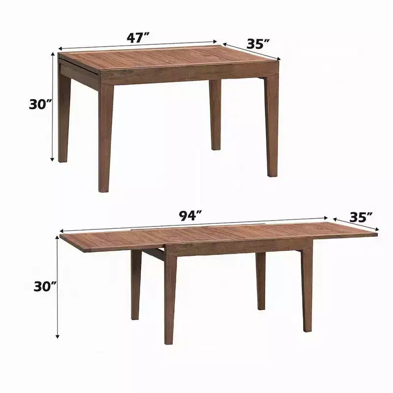 Mesa de comedor Royal Hampton, extensible de 47 a 94 pulgadas, nogal escandinavo
