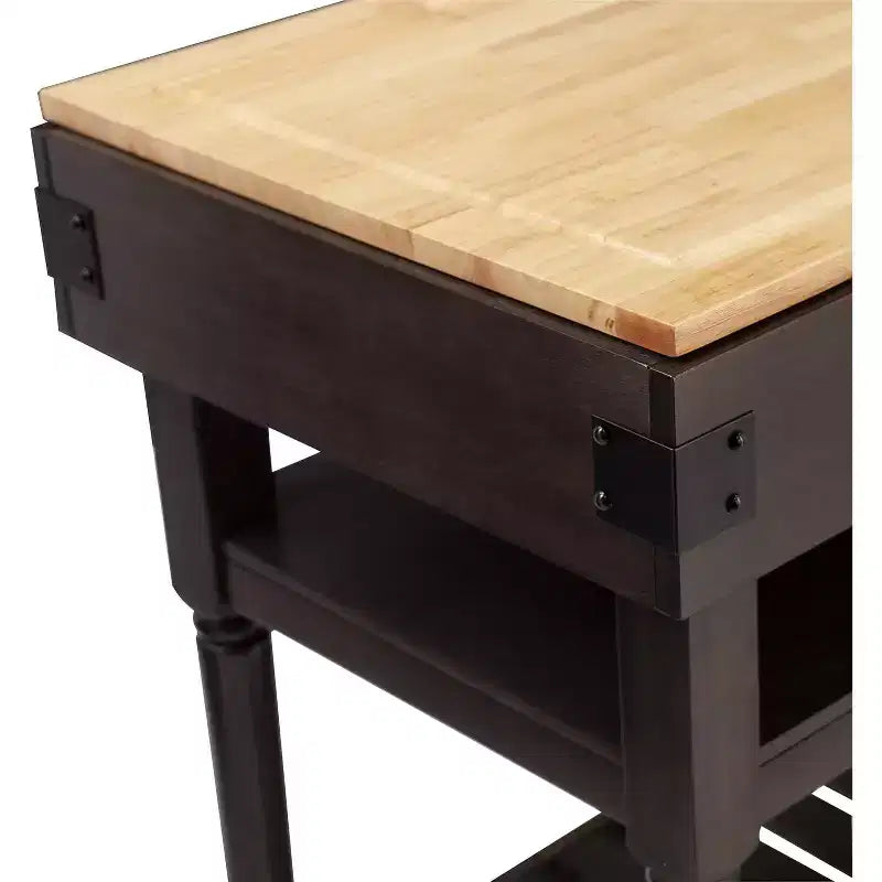 HomeStock Furniture Isla de cocina Waysmere, Fresno ahumado, Natural