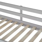 Cama alta individual Bellemave con estantes y escritorio, cama alta de madera con escritorio - Gris
