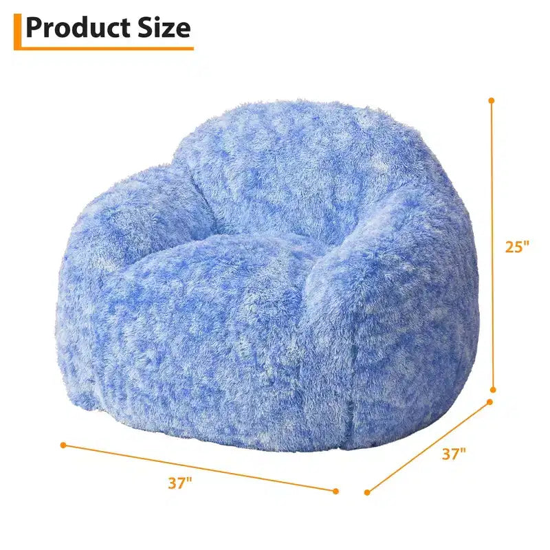 Sillón Puf de Pelo Sintético para Adultos COZONY - Suave y Esponjoso con Reposabrazos, Sofá Perezoso de Espuma de Alta Densidad para Lectura, Sofá de Suelo para Sala de Estar