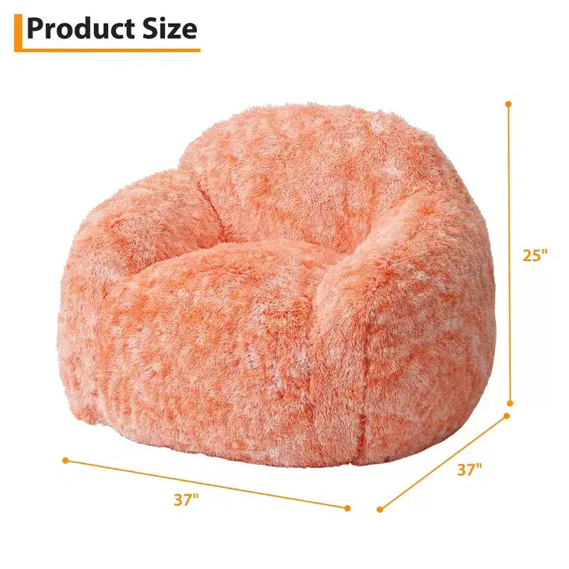 Sillón Puf de Pelo Sintético para Adultos COZONY - Suave y Esponjoso con Reposabrazos, Sofá Perezoso de Espuma de Alta Densidad para Lectura, Sofá de Suelo para Sala de Estar