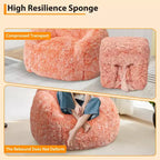 Sillón Puf de Pelo Sintético para Adultos COZONY - Suave y Esponjoso con Reposabrazos, Sofá Perezoso de Espuma de Alta Densidad para Lectura, Sofá de Suelo para Sala de Estar