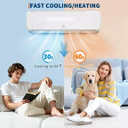 Garvee Quiet Split AC | 9000 BTU 3-in-1 Cooling/Heating/Dehumidifier | 115V Inverter Heat Pump | 10ft Pre-Charged Line Set,White