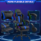 Silla para videojuegos EROMMY con masajeador y reposapiés