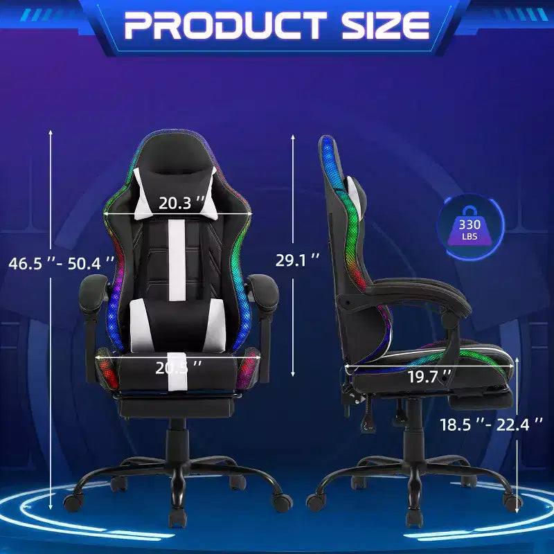 Silla para videojuegos EROMMY con masajeador y reposapiés