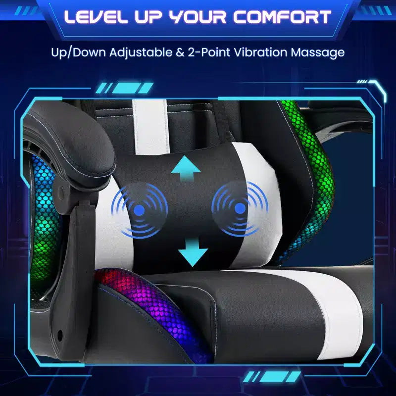 Silla para videojuegos EROMMY con masajeador y reposapiés