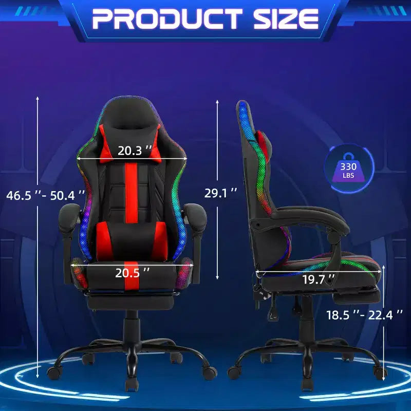 Silla para videojuegos EROMMY con masajeador y reposapiés