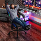 Silla para videojuegos EROMMY con masajeador y reposapiés
