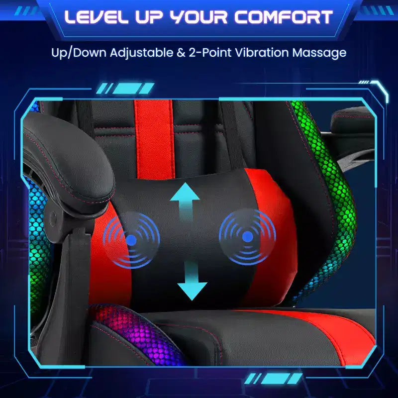 Silla para videojuegos EROMMY con masajeador y reposapiés