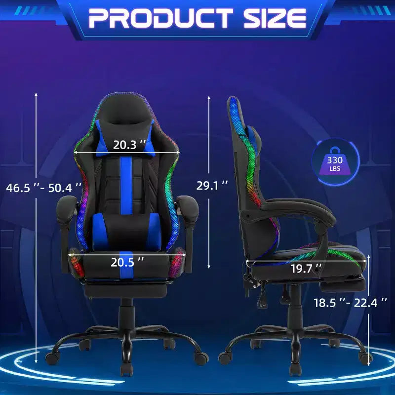 Silla para videojuegos EROMMY con masajeador y reposapiés