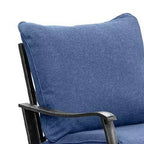 Juego de 2 sillones Royal Hampton con planeador giratorio, cojín azul marino, metal negro