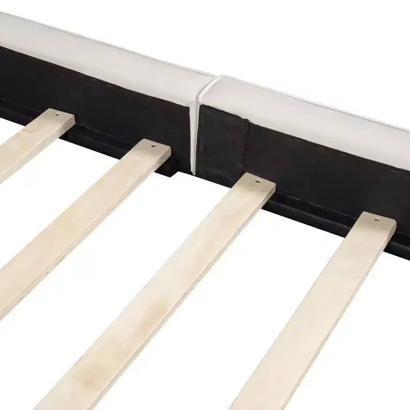 Cama de plataforma de terciopelo tamaño Queen, cama tapizada a ras del suelo con marco sólido para niños y adultos