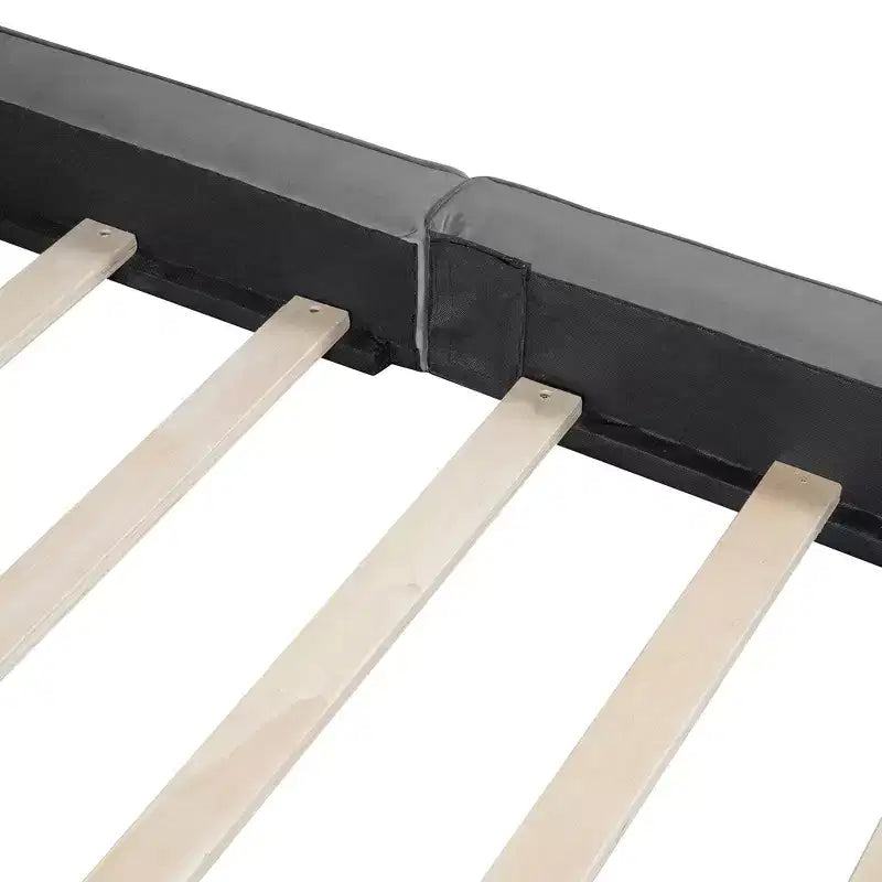 Cama de plataforma de terciopelo tamaño Queen, cama tapizada a ras del suelo con marco sólido para niños y adultos