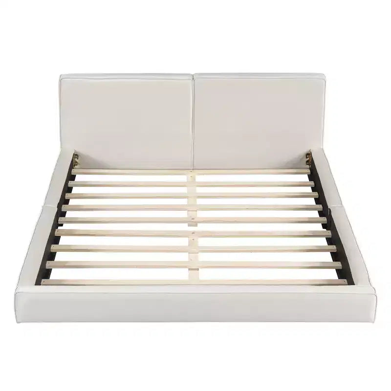 Cama de plataforma de terciopelo tamaño Queen, cama tapizada a ras del suelo con marco sólido para niños y adultos