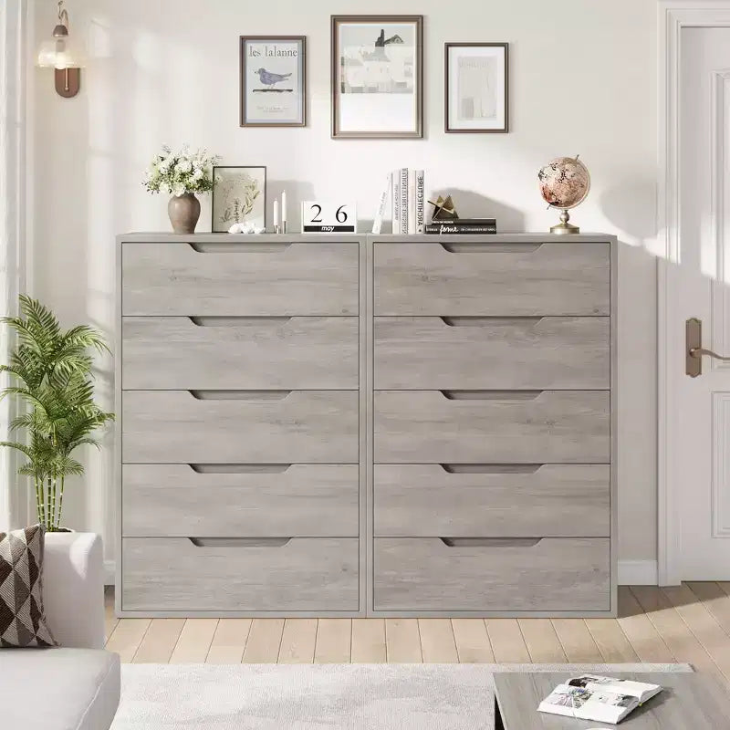Cómoda de 5 cajones para dormitorio, armario de madera, cómoda de almacenamiento vertical independiente para sala de estar