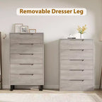 Cómoda de 5 cajones para dormitorio, armario de madera, cómoda de almacenamiento vertical independiente para sala de estar