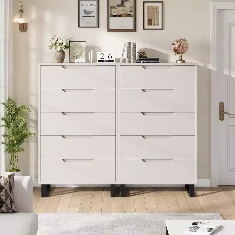 Cómoda de 5 cajones para dormitorio, armario de madera, cómoda de almacenamiento vertical independiente para sala de estar
