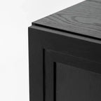 PexFix 31 Gabinete decorativo de madera, aparador moderno con 2 puertas y estante ajustable para sala de estar, comedor, entrada, negro