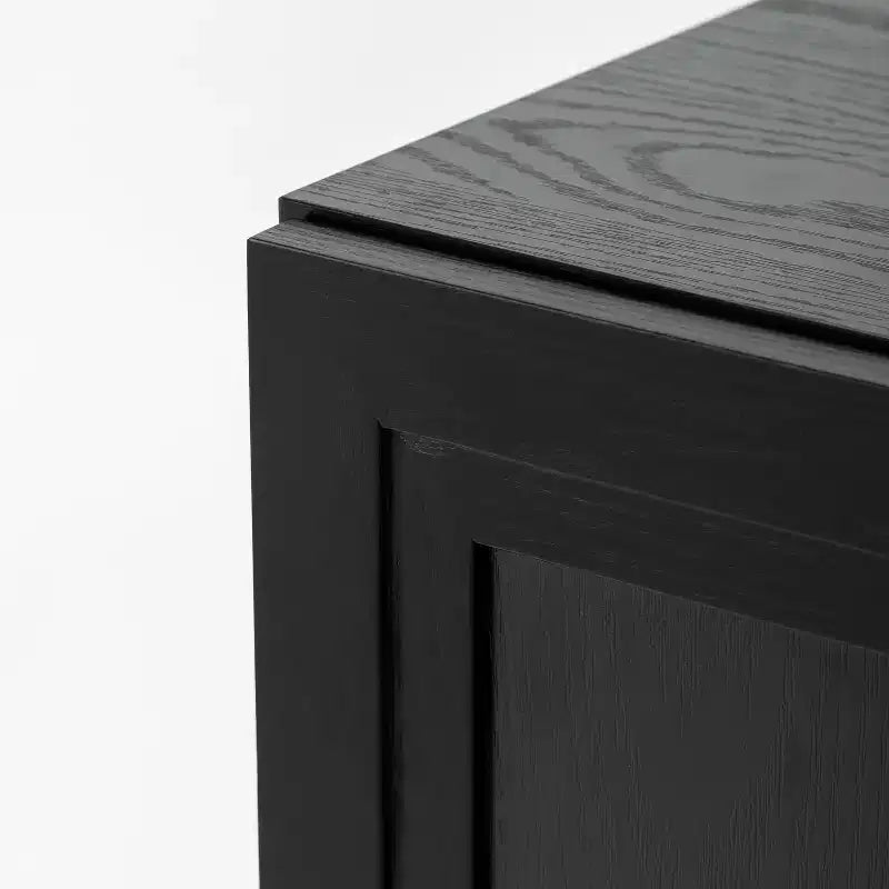 PexFix 31 Gabinete decorativo de madera, aparador moderno con 2 puertas y estante ajustable para sala de estar, comedor, entrada, negro