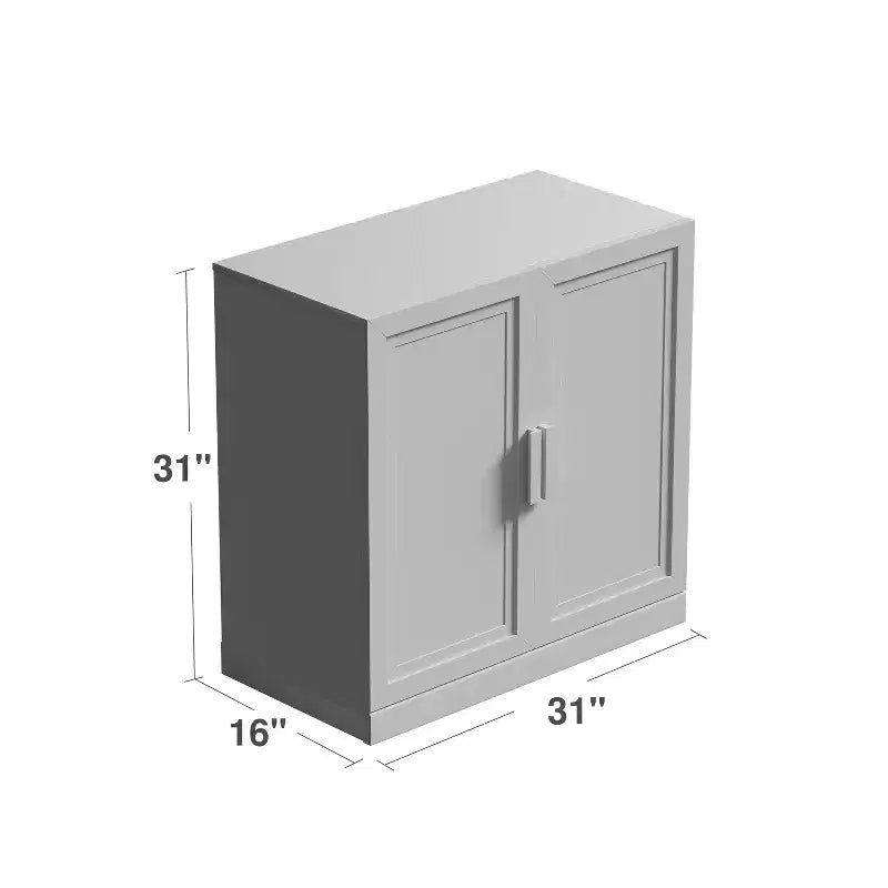 PexFix 31 Gabinete decorativo de madera, aparador moderno con 2 puertas y estante ajustable para sala de estar, comedor, entrada, negro