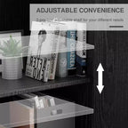 PexFix 31 Gabinete decorativo de madera, aparador moderno con 2 puertas y estante ajustable para sala de estar, comedor, entrada, negro