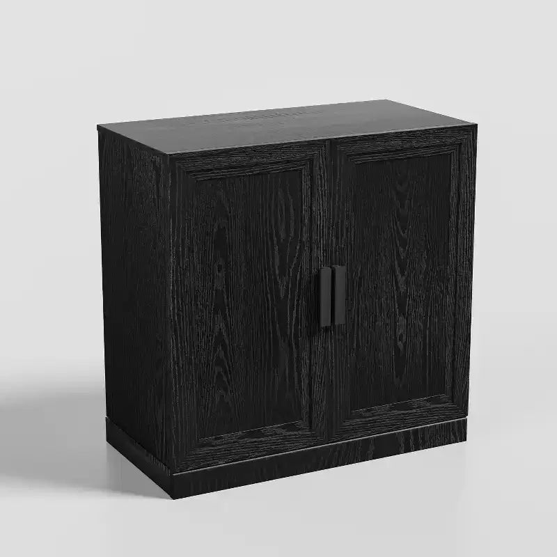PexFix 31 Gabinete decorativo de madera, aparador moderno con 2 puertas y estante ajustable para sala de estar, comedor, entrada, negro