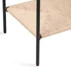 Kate and Laurel Mandell, mesa auxiliar de madera y tejido natural, 22x14x22, natural y negro
