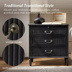 Herlinda Mesita de Noche de 3 Cajones con Enchufe Incorporado, Juego de 2 | ARTFUL LIVING DESIGNS