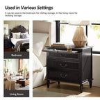Herlinda Mesita de Noche de 3 Cajones con Enchufe Incorporado, Juego de 2 | ARTFUL LIVING DESIGNS