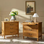 Herlinda Mesita de Noche de 3 Cajones con Enchufe Incorporado, Juego de 2 | ARTFUL LIVING DESIGNS