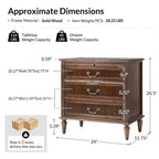 Herlinda Mesita de Noche de 3 Cajones con Enchufe Incorporado, Juego de 2 | ARTFUL LIVING DESIGNS
