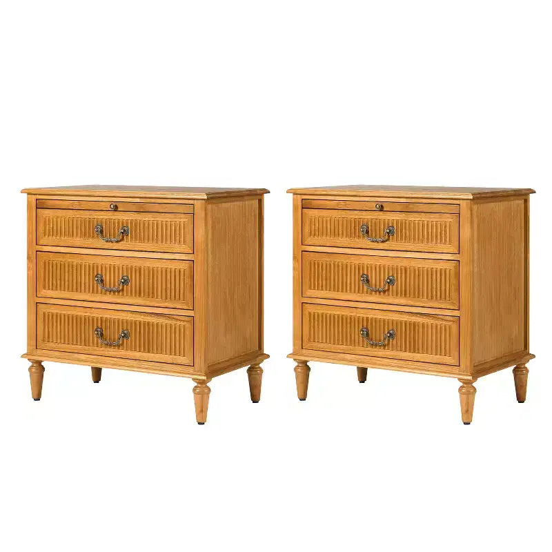 Herlinda 3-Drawer end table with Built-In Outlet Set of 2|ARTFUL LIVING DESIGNS