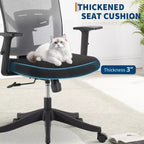 Silla de oficina ergonómica de respaldo alto, soporte lumbar y reposacabezas ajustables, silla giratoria con reposabrazos abatibles, silla de escritorio de malla mecedora ajustable en altura