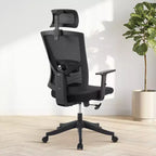 Silla de oficina ergonómica de respaldo alto, soporte lumbar y reposacabezas ajustables, silla giratoria con reposabrazos abatibles, silla de escritorio de malla mecedora ajustable en altura