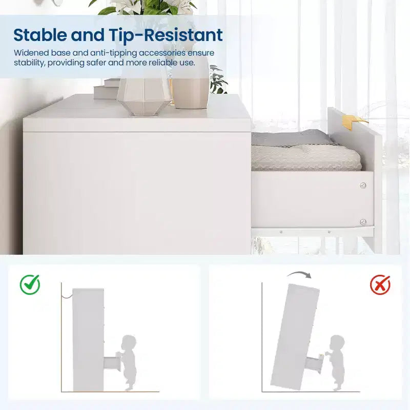 Cómoda de 5 cajones estriada para dormitorio, cómoda moderna de 119 cm de alto con tiradores de metal dorado, cómoda de madera para armario, pasillo, entrada