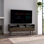 Mueble de TV para televisores de 60 pulgadas - Consola de 56 pulgadas con 3 estantes abiertos y 2 estantes internos