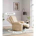 Sillón Reclinable de Cuero COZONY con Cómodos Brazos y Portavasos para Sala de Estar