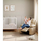 Sillón Reclinable de Cuero COZONY con Cómodos Brazos y Portavasos para Sala de Estar