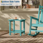 Mesa auxiliar cuadrada de HDPE para exteriores - Mesa auxiliar de patio duradera estilo Adirondack para playa, porche - Resistente a la intemperie y fácil de montar