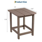 Mesa auxiliar cuadrada de HDPE para exteriores - Mesa auxiliar de patio duradera estilo Adirondack para playa, porche - Resistente a la intemperie y fácil de montar