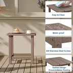 Mesa auxiliar cuadrada de HDPE para exteriores - Mesa auxiliar de patio duradera estilo Adirondack para playa, porche - Resistente a la intemperie y fácil de montar