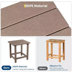 Mesa auxiliar cuadrada de HDPE para exteriores - Mesa auxiliar de patio duradera estilo Adirondack para playa, porche - Resistente a la intemperie y fácil de montar